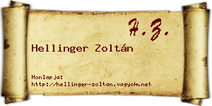 Hellinger Zoltán névjegykártya